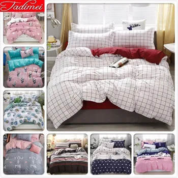 

AB Double Side Duvet Cover Bedding Set Adult Kids Soft Cotton Bed Linen Single Queen King Size Bedspread 180x220 200x230 220x240