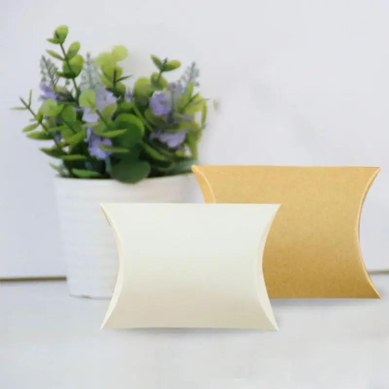 10 шт. Kraftpaper коробка для конфет в форме подушки свадебный торт шикарная сумочка