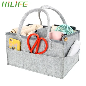 

Foldable Felt Storage Bag Portable Baby Diaper Caddy Organiser High capacity for Car Travel Handbag Storage Bag Home Storage
