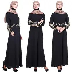 Дубай Абая женское арабское Макси платье Бурка джилбаб халат длинное вечерние платье мусульманский кафтан горячее тиснение Женская