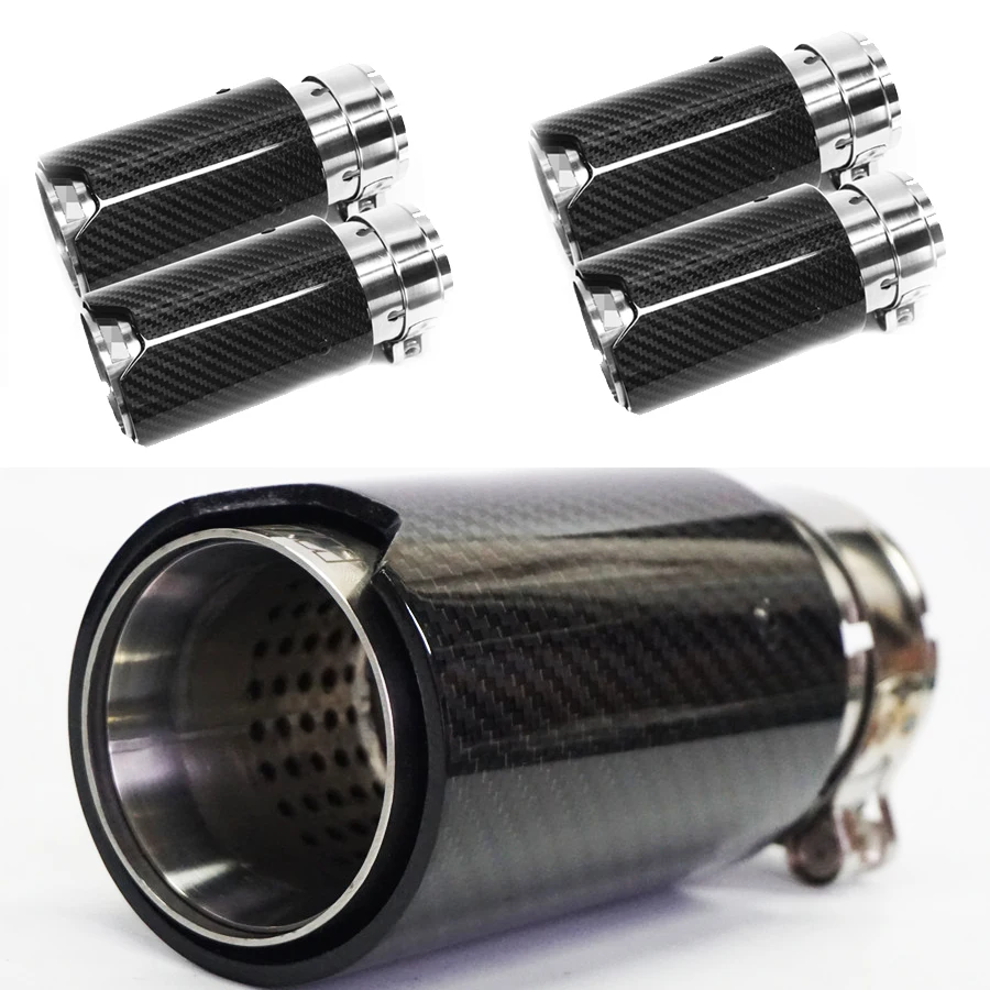 

Free shipping 4PCS Brand New Car Carbon Fiber Stainless Exhaust End Tail Tips 2.5'' in, 3.2'' out for BMW M3/ M4