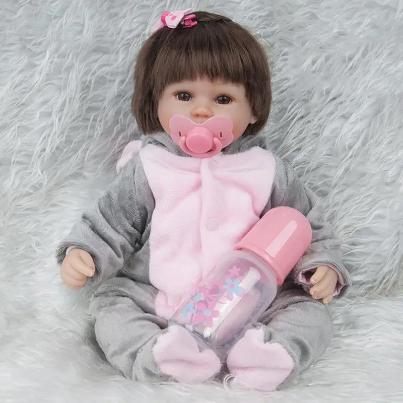 

45cm Elephant Clothes Reborn Fashion Baby Simulation Doll Bedtime Early Education For Princess Children Birthday Gift