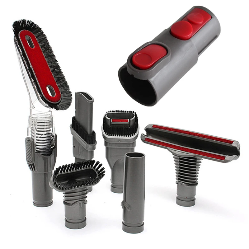 

New 7Pcs/Lot Dust Brush & Mattress & Soft Brush & Stiff Bristle & Nozzle & Adapter For Dyson V7 V8 V10 FLUFFY V10 Absolute