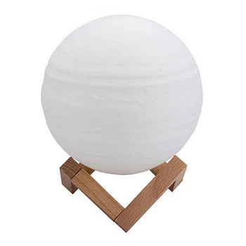 

FUNN-3D USB LED Magical Touch Switch Jupiter Night Light with Magnetic Support Wood bracket Jupiter lightTable Jupiter Desk La