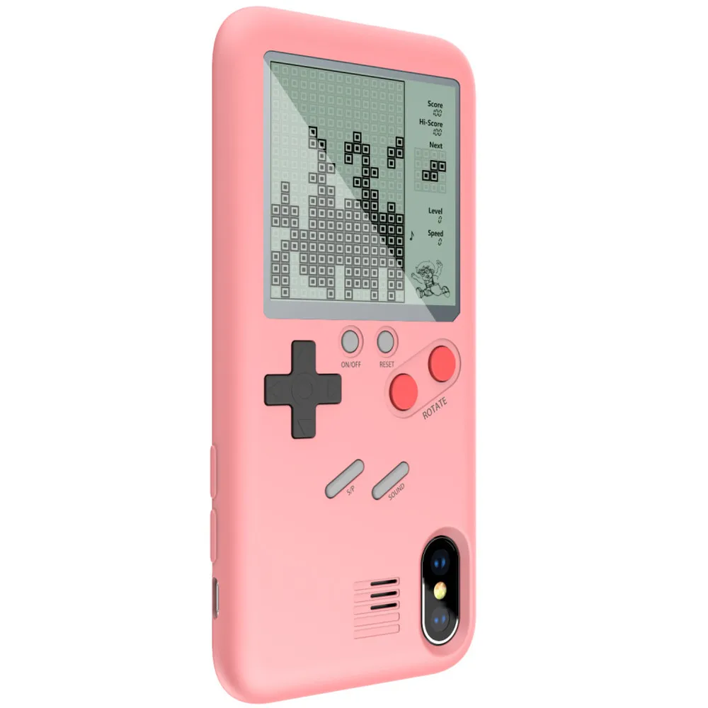 

for iphone 7 retro Tetris Soft Cover play Game Console stress reliever for Gameboy case
