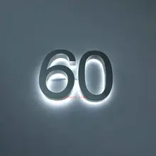 Изготовленный На Заказ 3d светильник из нержавеющей стали с подсветкой адресованный номер с номером дома знаки