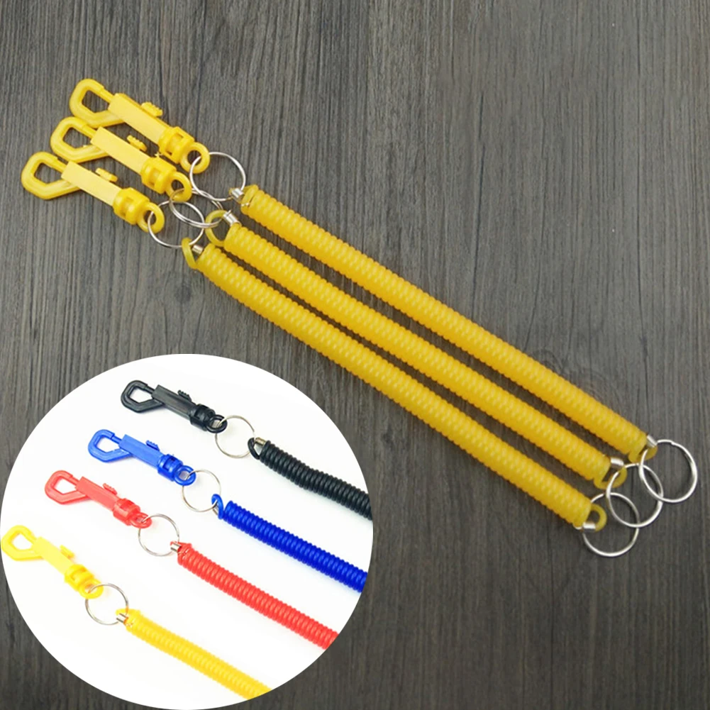 Outdoor Elastic Spring Line Key Chain Key Ring Spiral Strap Stretchy