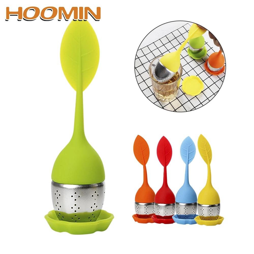 

HOOMIN Tea Infusers Silicone Teaware Tea Strainers High temperature resistance Reuseable Cute Leaf
