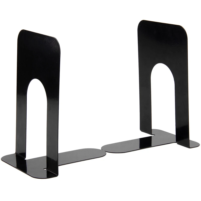 cheap 8 pcs set Heavy Duty Metal Bookends Book Ends Stands for University School Home Library Bookshelf Bookrack Shelf