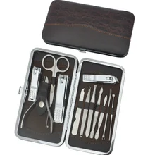 Через dhl/ems, размер партии: 50 комплектов 12 режущий на кусочки инструмент для удаления кутикулы Щипцы, маникюр, педикюр набор для маникюра и педикюра чехол Подарок ножницы для кутикулы, комплект