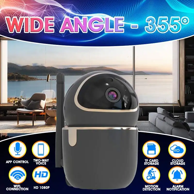 

AUGIENB HD 1080P 200W Wireless Surveillance IP Camera Cloud Storage Night Vision Two-way Audio Smart Home Video System