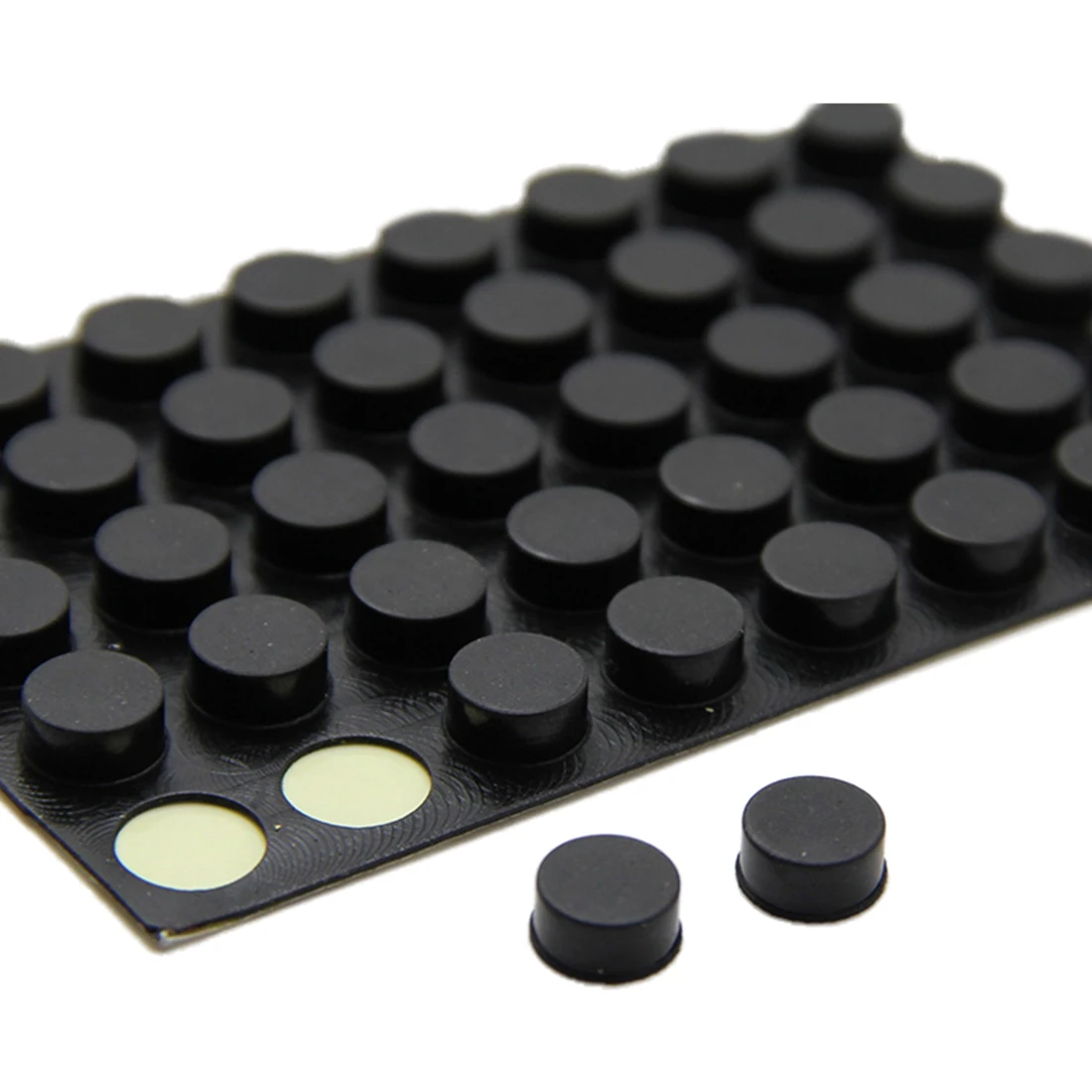 Only 6PCS Furniture knob, round, 10 mm x 5 mm, self-adhesive rubber pads 6 in 1 afbeelding