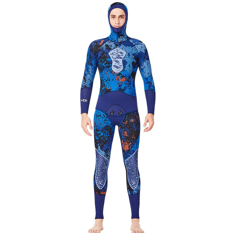 Хит! Мужской неопреновый синий костюм для дайвинга и паруса Scr, комбинезон и куртка, набор, свободный костюм для подводной охоты, водолазный костюм, супер эластичный
