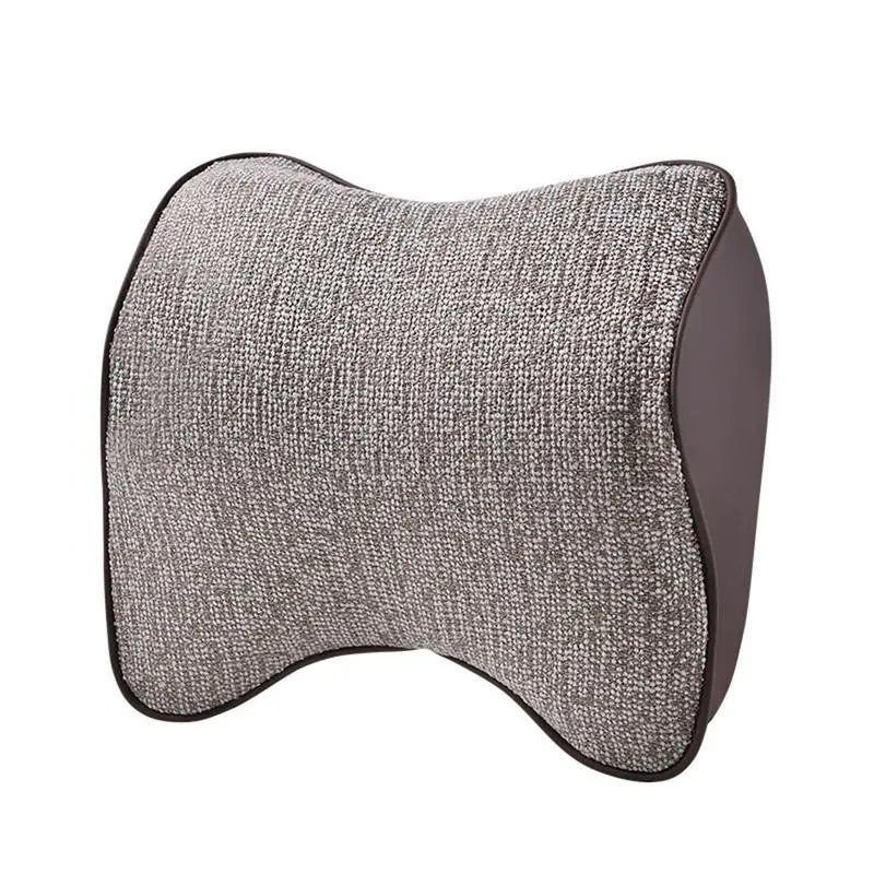 Подушка из пены с эффектом памяти, льняная подушка для подголовника автомобиля, украшение интерьера автомобиля