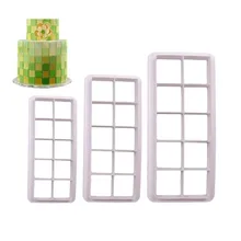 3 шт. квадратный пирог Fondant(сахарная) печатной формы печенья молд, аксессуары для выпечки принт торта разрезанная на узкие ленточки DIY кухонные принадлежности для выпечки