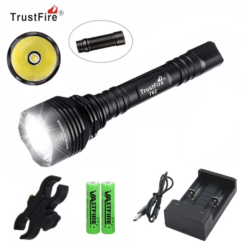 

TrustFire T62 LED Tactical Flashlight 3600 Lumens Floodlight Rechargeable IPX8 Waterproof XHP70 LED Great for Camping, Hunting