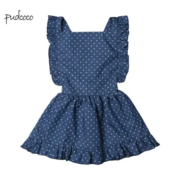 

Pudcoco New Brand Summer Dot Baby Girl Dress TuTu Party Sleeveless Backless Dress