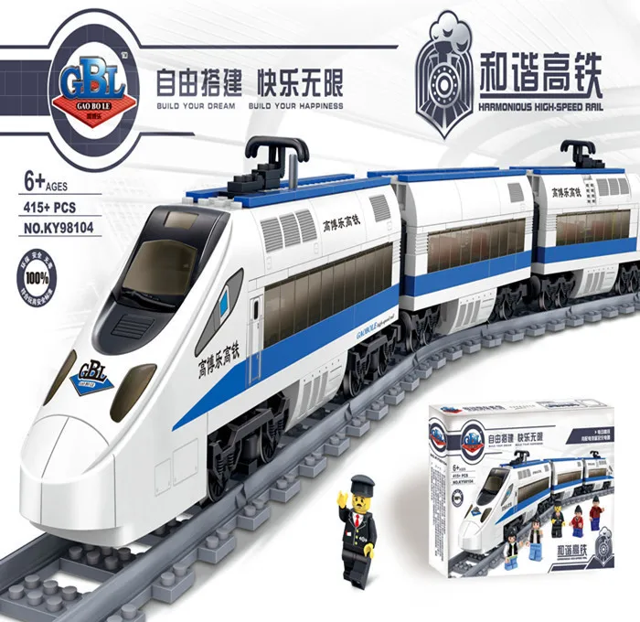 

Open Wisdom Gao Bole Motor-driven Train Series Motor-driven Orbit Train Harmonious Number High Iron 98104 Building Block Toys
