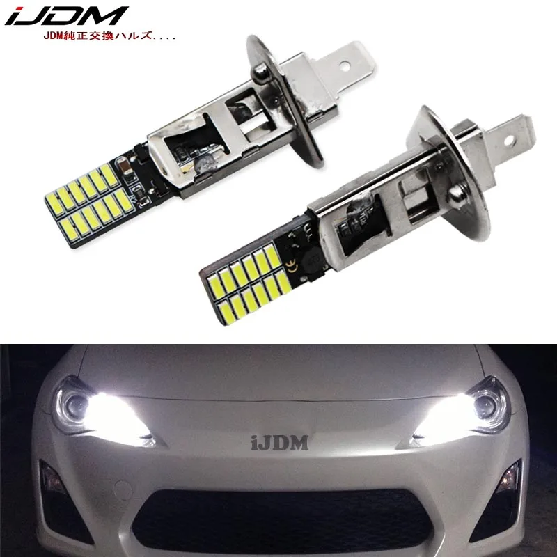 

iJDM car 12V 6000k White 24-SMD-4014 H3 LED Bulbs For Fog Lights or H1 LED For Car Daytime Running Lamps Red Amber blue ice blue