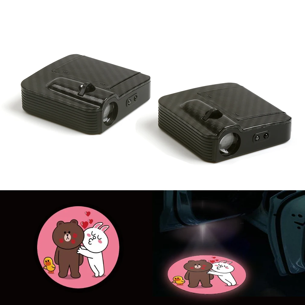 

Courtesy Fit For Line Cony Brown LED Car Logo Door Ghost Shadow Laser Projector Light 12V