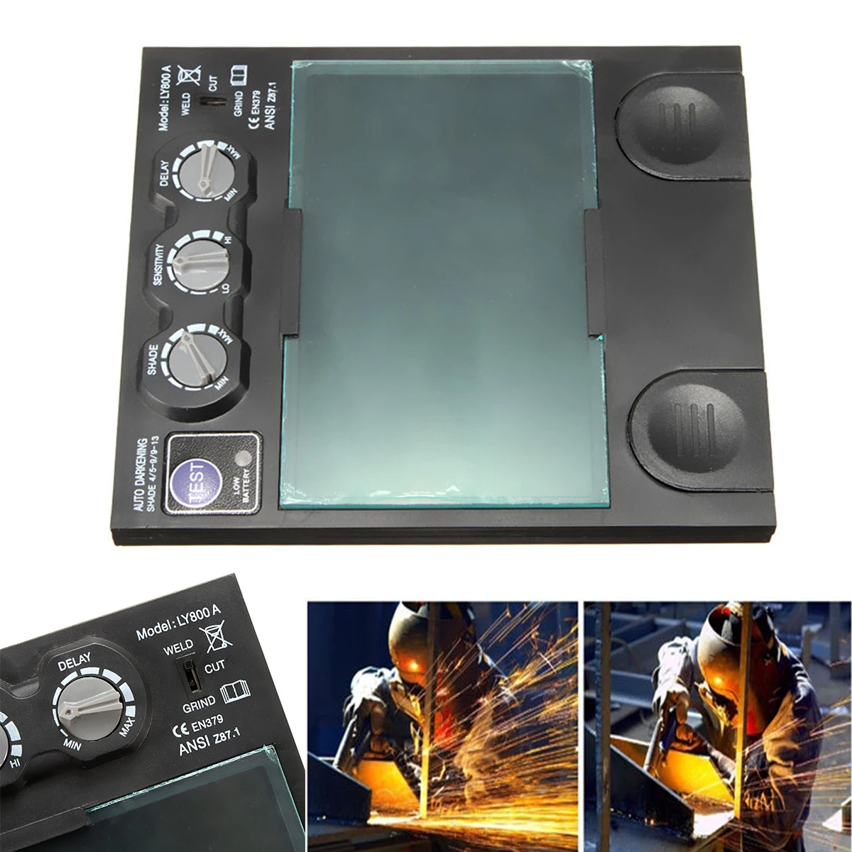 Solar de Grande Área de Visualização Máscara com Filtro Ossieao Nova Auto Escurecimento Sensor Lente Capacete Tig Arc 4