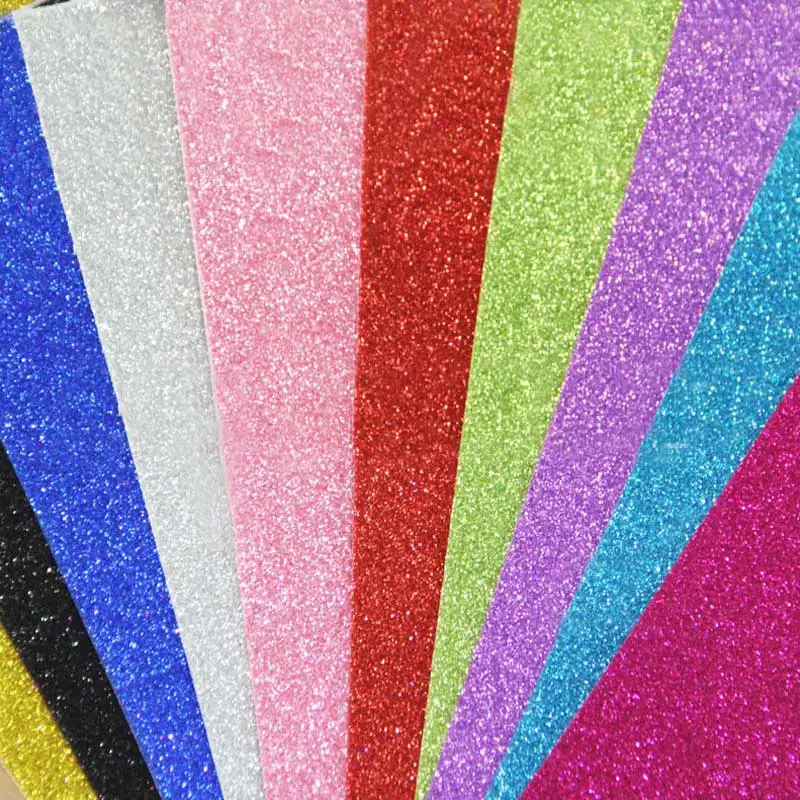 

10PCs Flash Powder Cardboard Paper Glitter Crafts Paper Powder Handmade DIY Material Without Sticker Children's Toy
