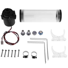 G1/4 дюйма резьба Xhc8+ 160 мм Цилиндрический компьютерный резервуар для воды 12 в 19 Вт Pc водяное охлаждение Sc600 насос радиатор водоблок держатель комплект Fo