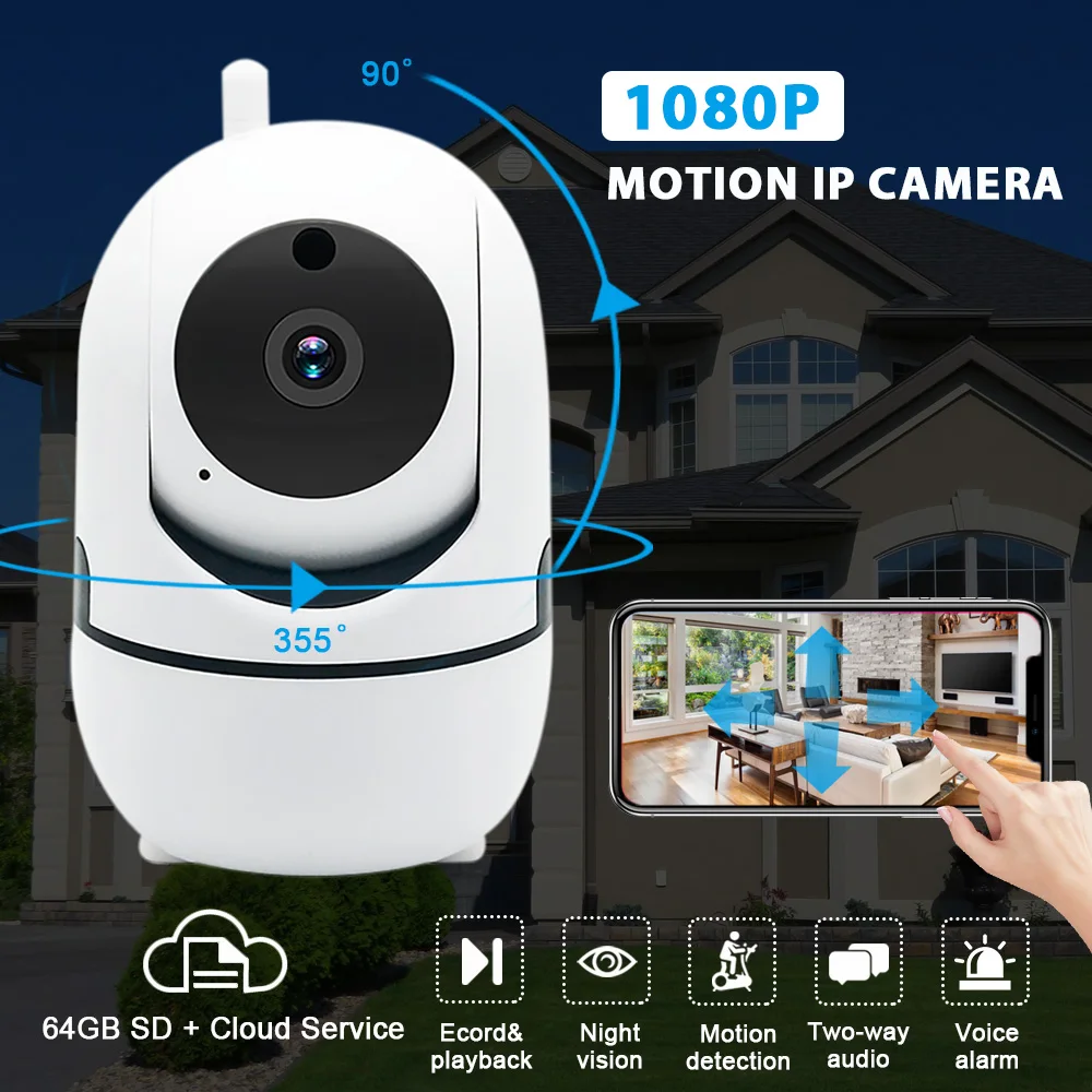 

1080P Wi-Fi Home Security IP Camera Outdoor Wifi Wireless Mini Network Camera Surveillance Night Vision CCTV Camera Baby Monitor