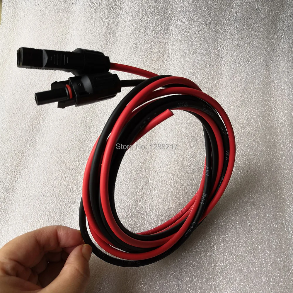 

1M 1Pair/1 Red + 1 Black 6/4/2.5 mm2 Solar PV Cable Copper Wire 10/12/14 AWG Solar Cable Connector MC4 Connector Extension Cable