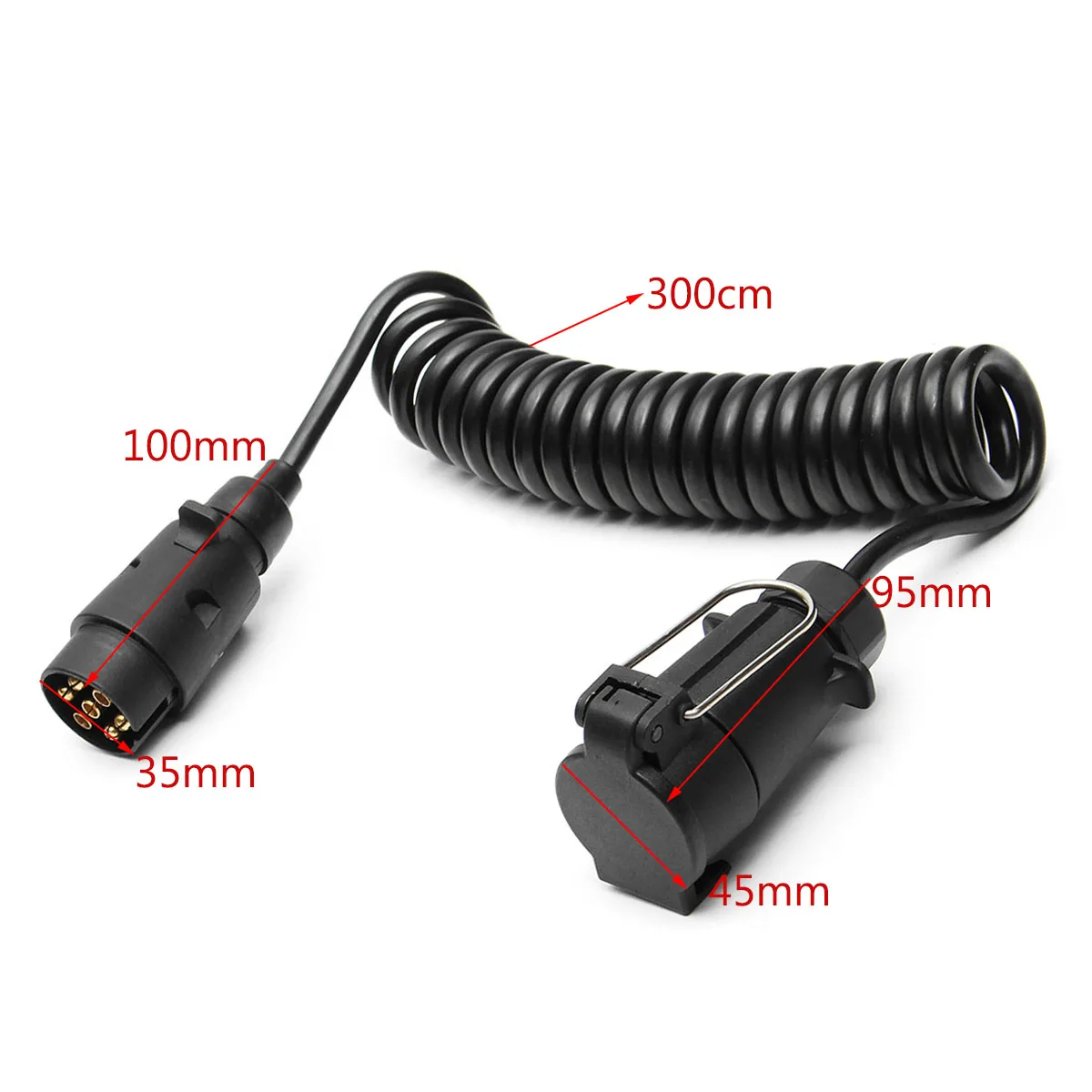  300cm 7Pin Trailer Light Board Extension Cable Lead Male to Female Trailer Truck Couplings Circuit 