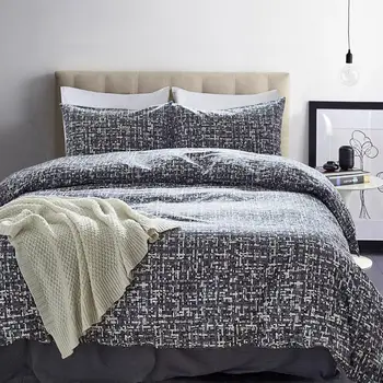 

3Pcs 100% Natural Cotton Print Duvet Cover SetsSets Twin Double Quilt Cover Bed linen Pillowcase Fitted Sheet