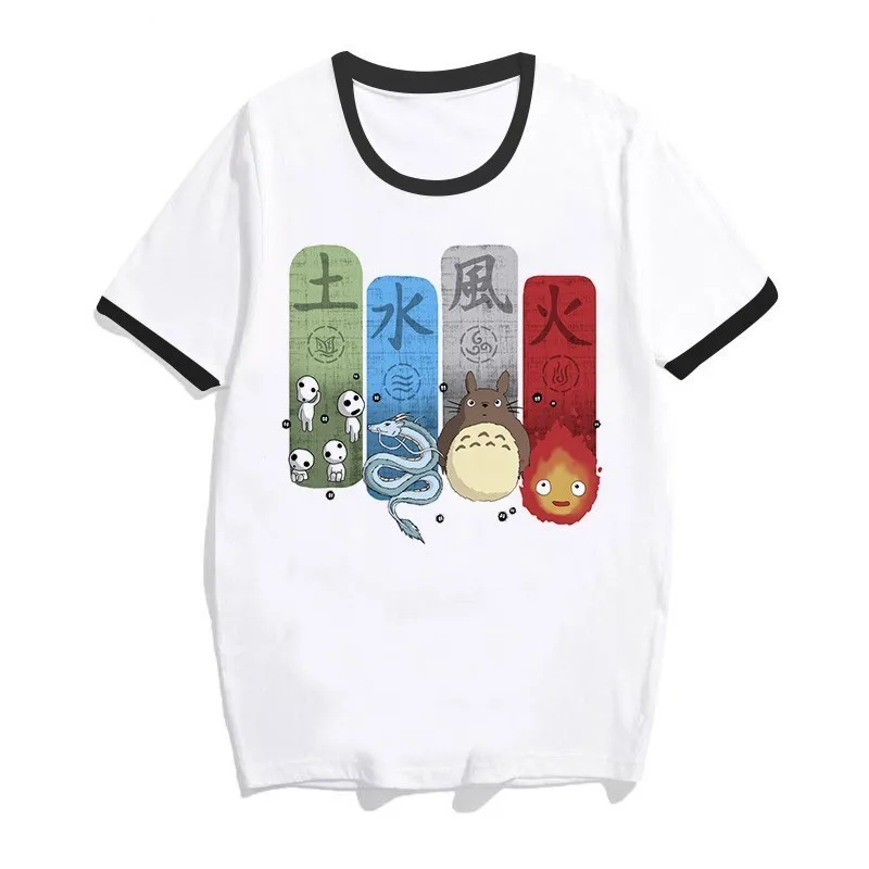 

Japanese Anime Totoro Shirt Men Studio Ghibli Miyazaki Hayao Anime Spirit Away T Shirt Men Women Cartoon Clothes Summer T-Shirt