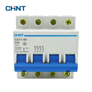 

CHINT Miniature Circuit Breaker 50A Household Air Switch Mini Circuit Breaker Voltage Protective Device DZ47-60 4P C50 MCB