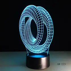 3D абстрактная графика ночника 7 Красочные сенсорный изменение акриловые свет настольная лампа прикроватная декоративная лава лампа для