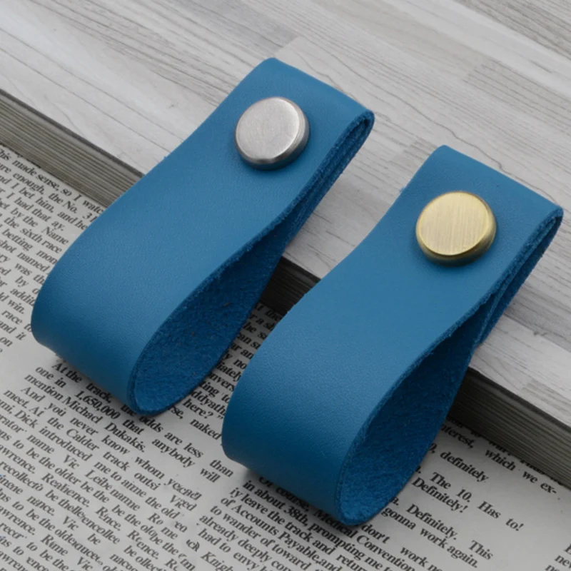 

Faux Leather Furniture Single Hole Pull Handle Leather Replacement for Doors Cabinets Cupboards Knob DIY Craft Furniture Single