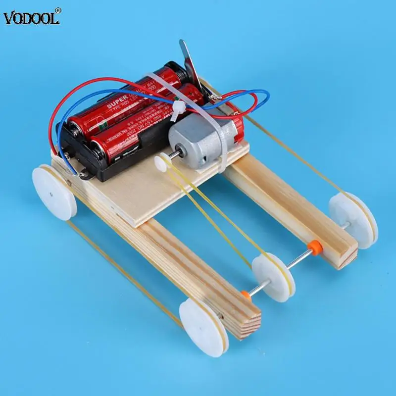 Деревянный DIY Электрический шкив четыре колеса привод автомобиль физическая