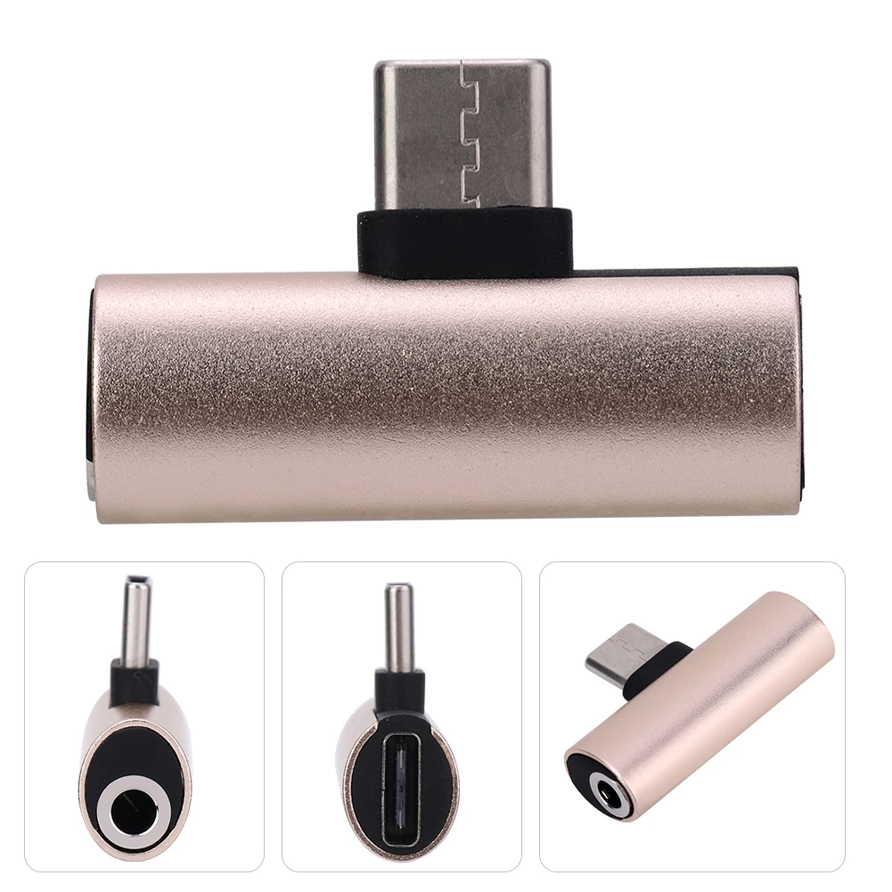 

2 In 1 Type-C Headphone Adapter Charging Call Two-in-one 3.5mm Audio Adapter for Earphone