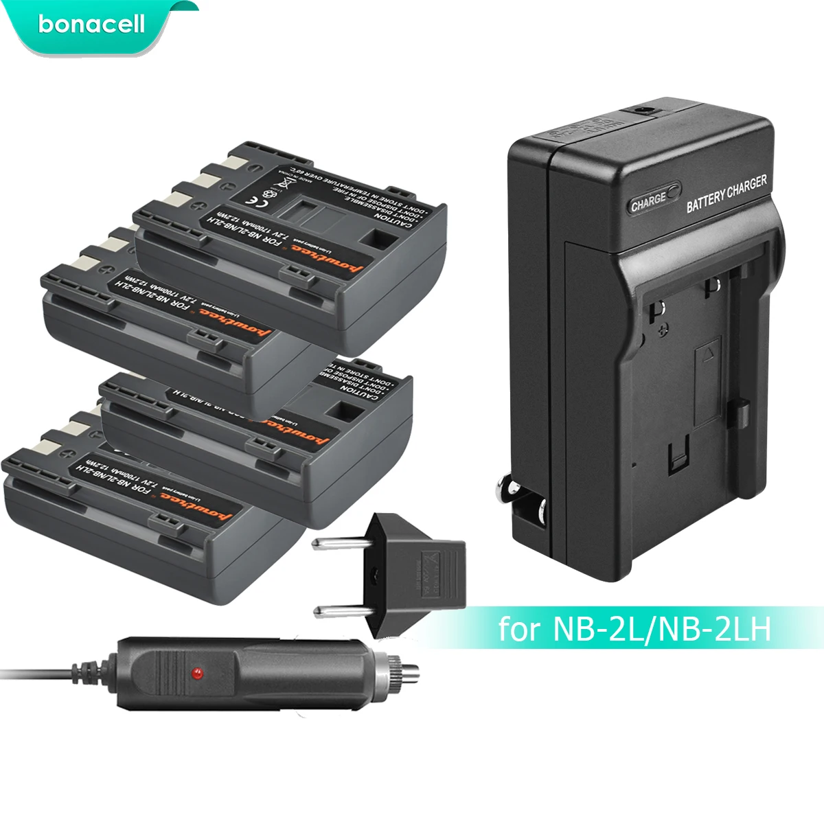 

Bonacell 1700mAh NB-2L NB2L NB-2LH NB 2LH NB2LH Camera Battery+Charger For Canon Rebel XT XTi 350D 400D G9 G7 S80 S70S30 L10