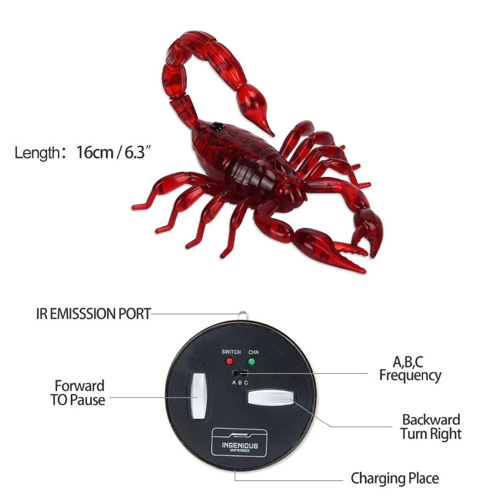 Electronic Pet RC Simulation Scorpion Insect Remote Control Smart Animal Model Child Gift Trick Novelty Shocke Jokes Prank Toys