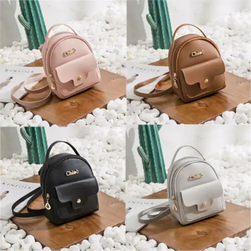 

Women's Leather Mini Backpack Girls Rucksack Small Travel Handbag Shoulder Bag Rucksack Ladies Girls Travel Bag