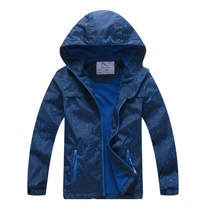 

Children's Jacket Kids Windbreaker for Boy Spring 2019 Child Bomber Outerwear Raincoat Boys Sport Hooded Coats Fleece Liner Tao