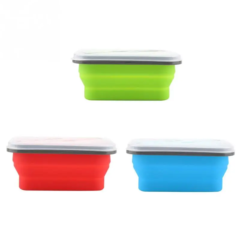 

600ml Silicone Collapsible Portable Lunch Box Bowl Folding Food Storage Container Bento Boxes