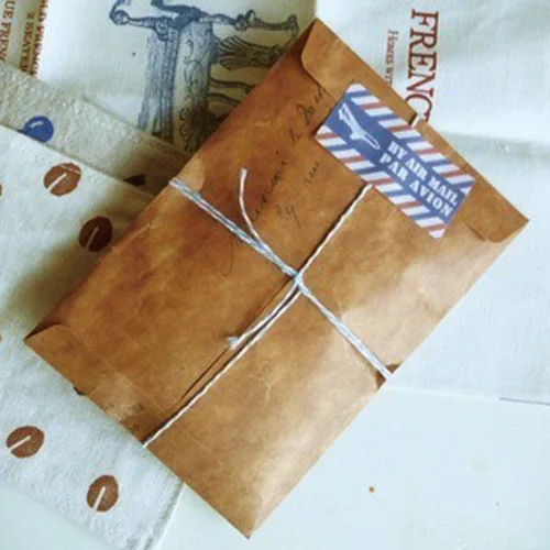 

3PCS Zakka Wax Kraft Envelope Postcard Paper Bag Office Stationery Gift 11x16cm Only Envelopes No Ropes And Stickers.