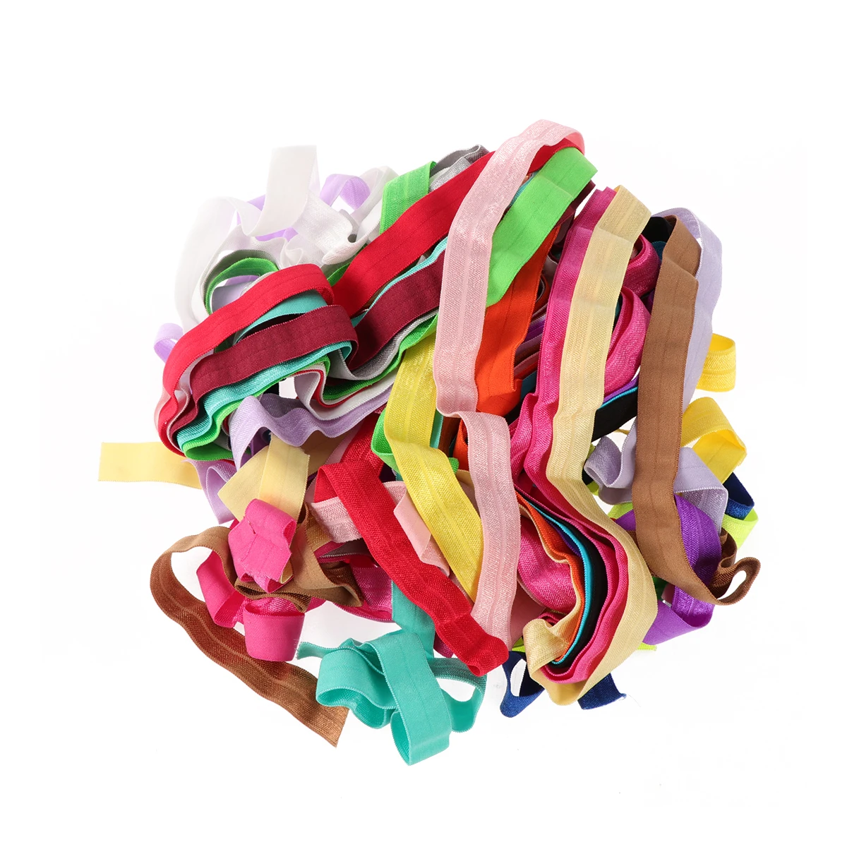 

15pcs DIY Springy Stretch Knitting Sewing Elastic Ribbon Foldover Elastics for Baby Girl Teen Women Stretch Hair Ties Headbands