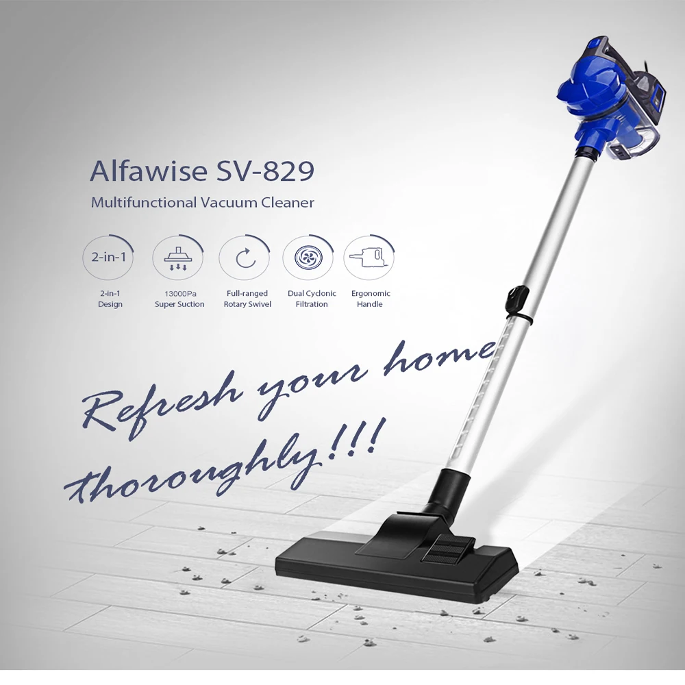 Alfawise SV-829 Портативный 2-в-1 Ручной пылесос Мощный очистки улавливатель пыли