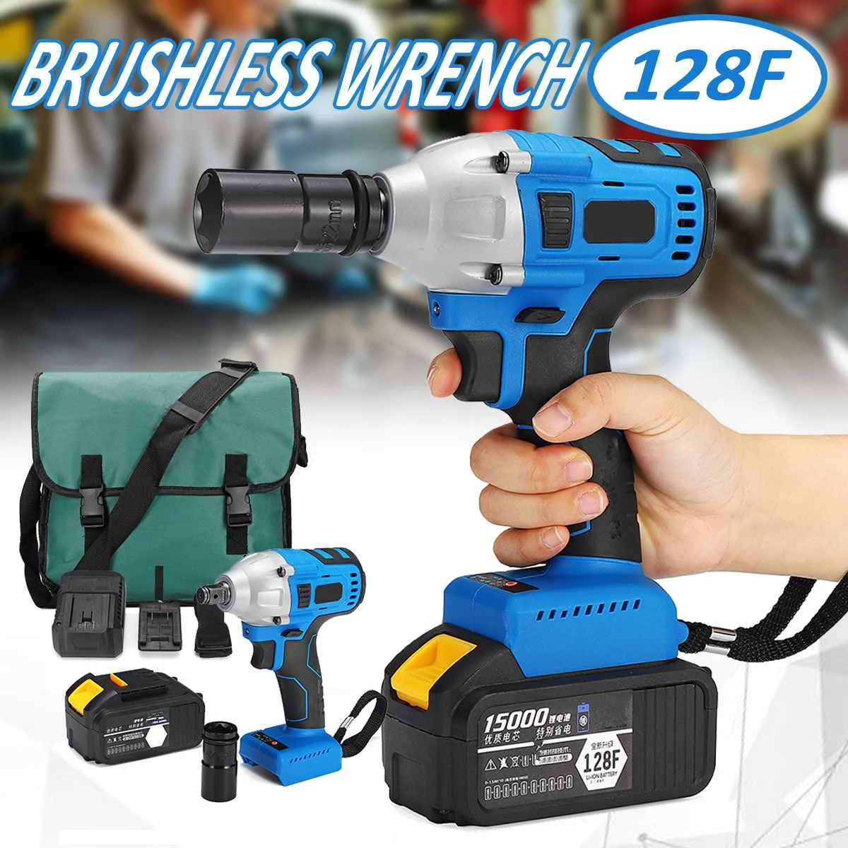 

Brushless Cordless Impact Socket Wrench 1/2 inch Torque Wireless Batteries Electric Screwdriver 220V Hand Drill Power Tool