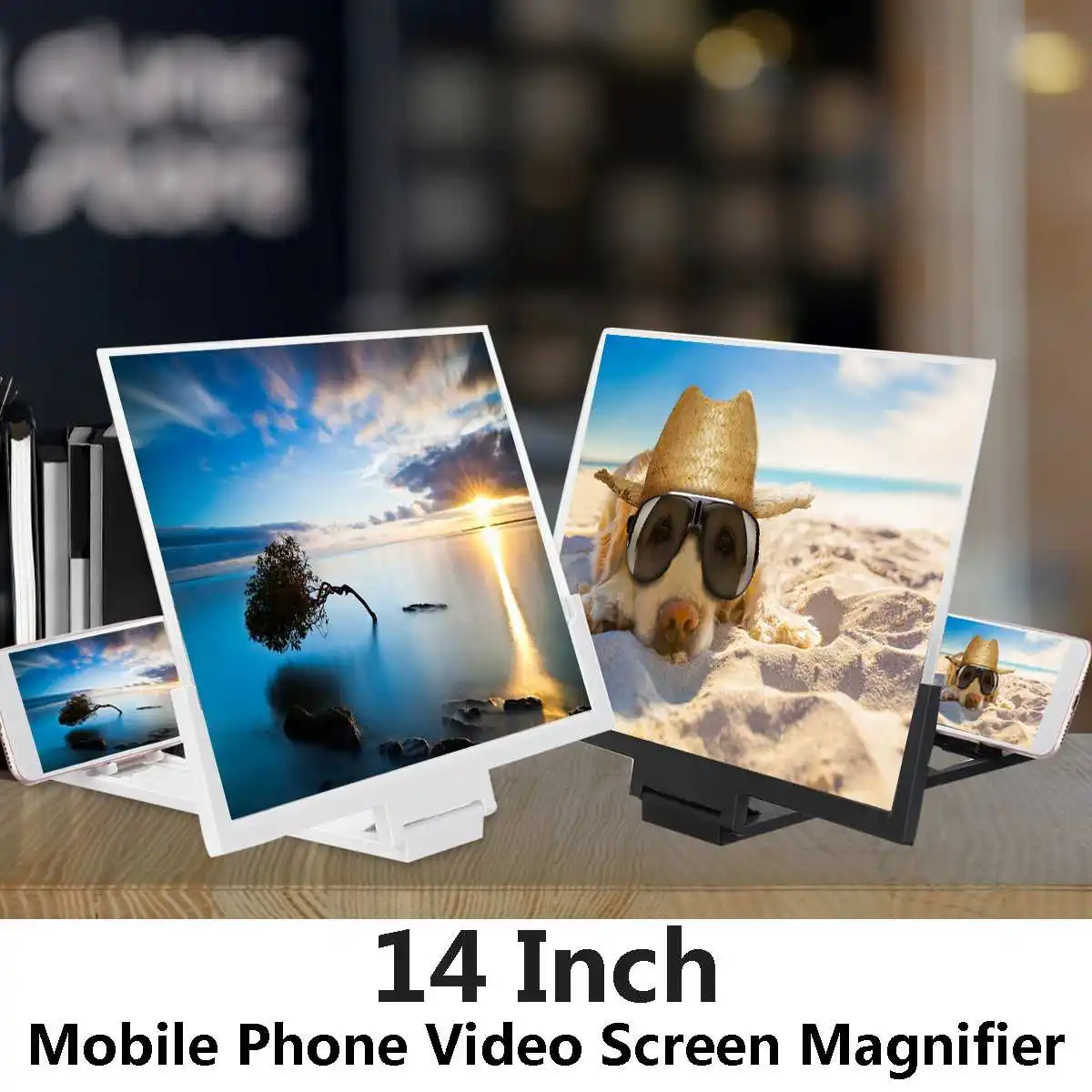 

14inch Mobile Phone Screen Magnifier Display 3D HD Screen Amplifier Stand Bracket 3 Time Stand Holder Easy Carry Eyes Protection