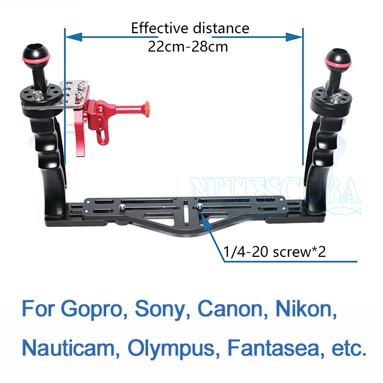 NiteScuba Дайвинг камера держатель ручка лоток ручка кронштейн спуска затвора для Go Pro TG5 RX100 Nauticam подводная фотография