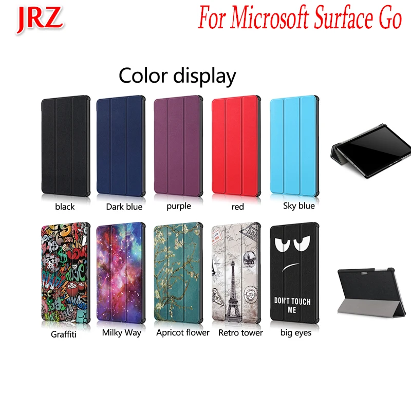 Чехол для Microsoft Surface Go 10 дюймов защитный кожаный чехол + трехскладной смарт-чехол с