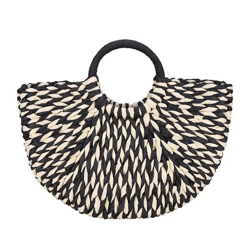 

Women Straws Beach Handbags High Quality Sac A Main Summer Beach Bags For Women 2019 Straws Casual Tote Bags For Girls Bolsas